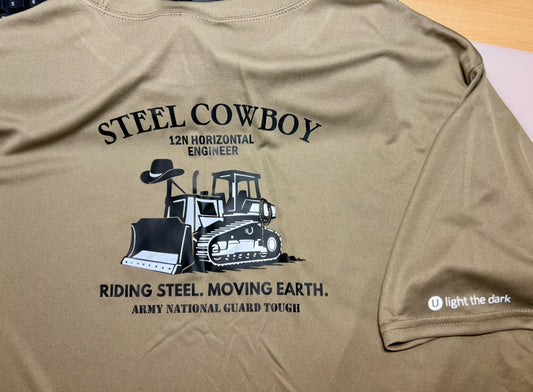 Army Engineer T-shirt Steel Cowboy Tee